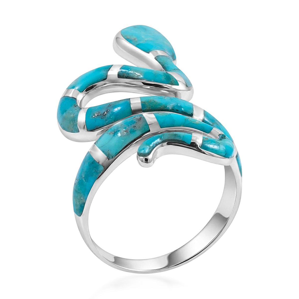 Santa Fe Style Kingman Turquoise 2.10 ctw Ring in Sterling Silver (Size 10.0) image number 3