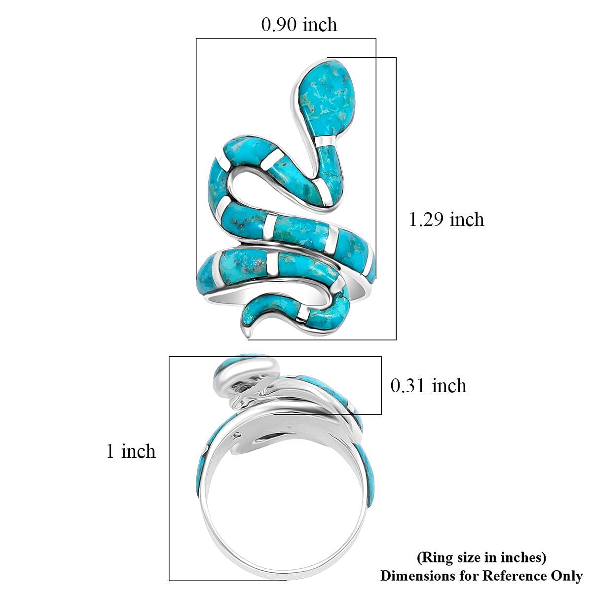 Santa Fe Style Kingman Turquoise 2.10 ctw Ring in Sterling Silver (Size 10.0) image number 4