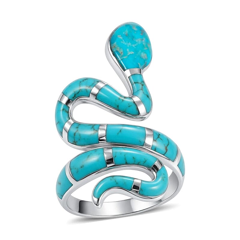 Santa Fe Style Kingman Turquoise 2.10 ctw Ring in Sterling Silver (Size 11.0)