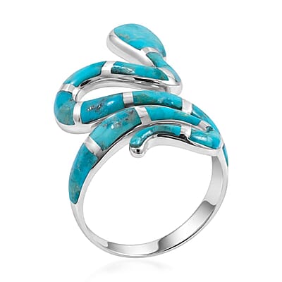 Santa Fe Style Kingman Turquoise 2.10 ctw Ring in Sterling Silver (Size 9.0)
