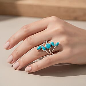 Santa Fe Style Kingman Turquoise 0.75 ctw Ring in Sterling Silver (Size 10.0)