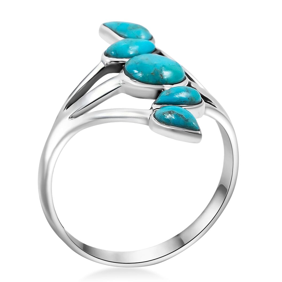 Santa Fe Style Kingman Turquoise 0.75 ctw Ring in Sterling Silver (Size 10.0) image number 3