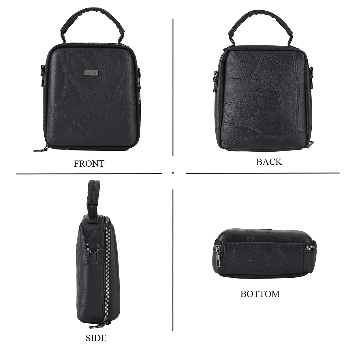 La Marey Black Faux Leather Crossbody Phone Bag with Shoulder Strap image number 1