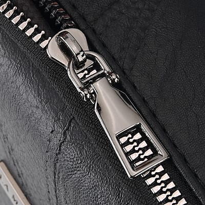 La Marey Black Faux Leather Crossbody Phone Bag with Shoulder Strap