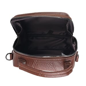 La Marey Coffee Faux Leather Crossbody Phone Bag with Shoulder Strap