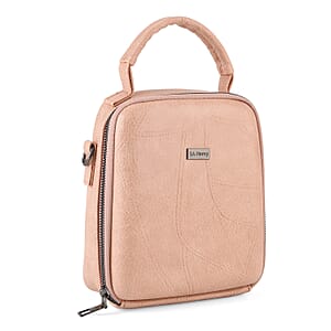 La Marey Pink Faux Leather Crossbody Phone Bag with Shoulder Strap