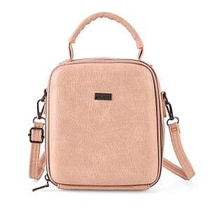 La Marey Pink Faux Leather Crossbody Phone Bag with Shoulder Strap