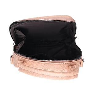 La Marey Pink Faux Leather Crossbody Phone Bag with Shoulder Strap