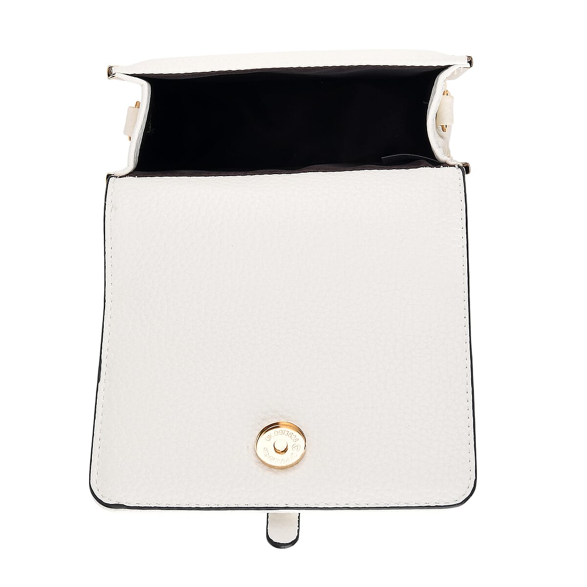 La Marey White Lychee Pattern Faux Leather Crossbody Phone Bag with Shoulder Strap image number 2