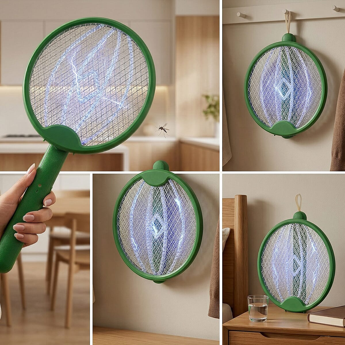Livmore 3 in 1 Electric Mosquito Swatter - Green image number 1