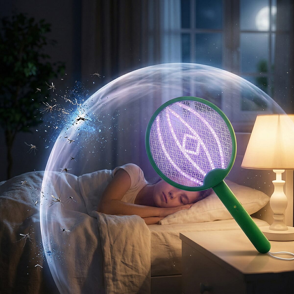 Livmore 3 in 1 Electric Mosquito Swatter - Green image number 2