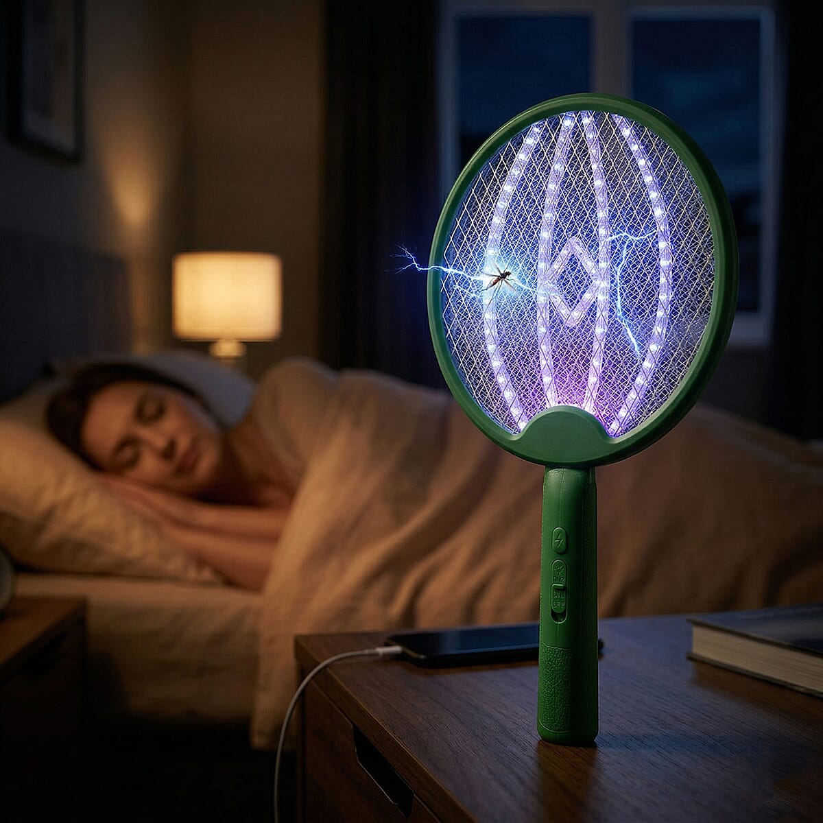 Livmore 3 in 1 Electric Mosquito Swatter - Green image number 3
