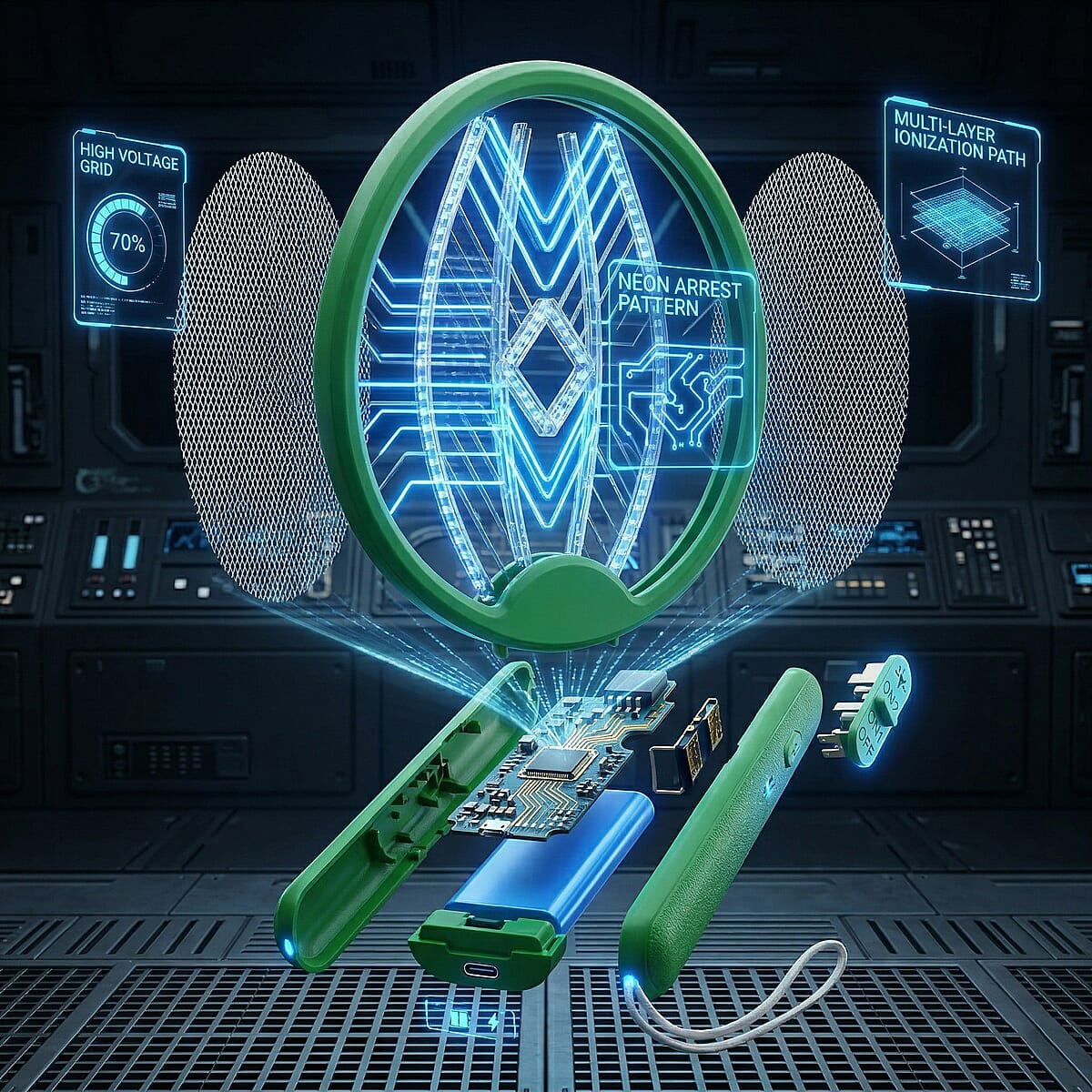 Livmore 3 in 1 Electric Mosquito Swatter - Green image number 5