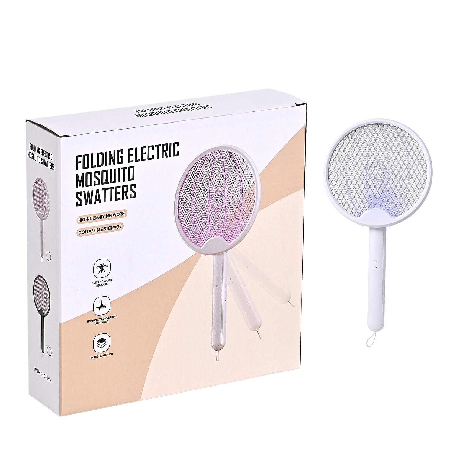 Livmore 3 in 1 Electric Mosquito Swatter - White