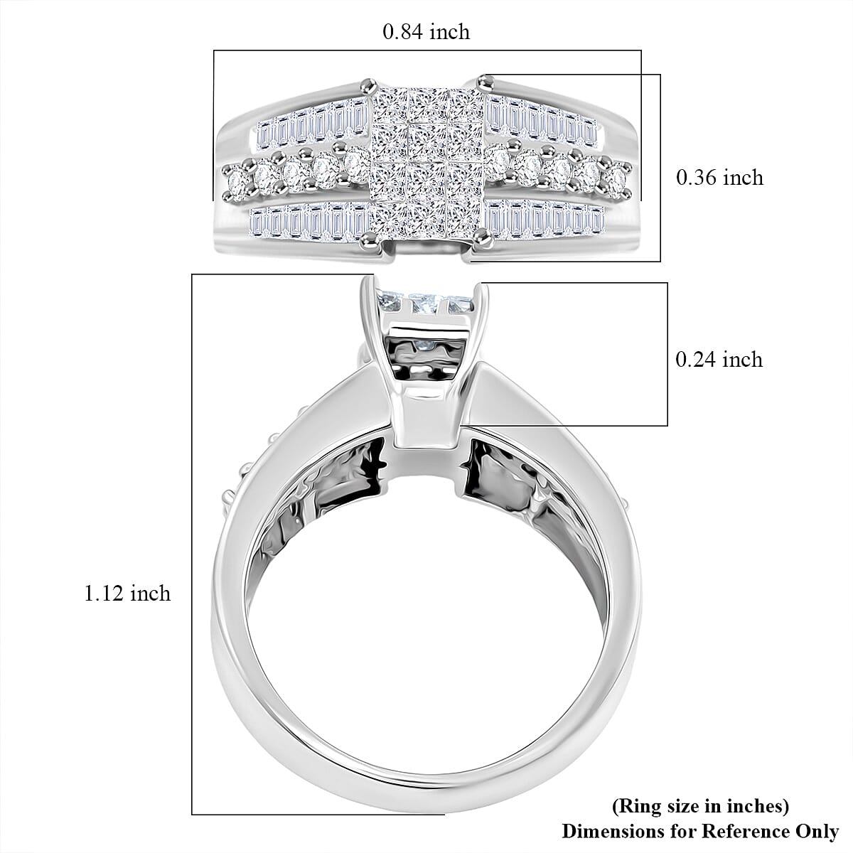 NY Closeout Diamond F VS 1.00 ctw Ring in 14K White Gold (Size 7.0) 6.85 Grams