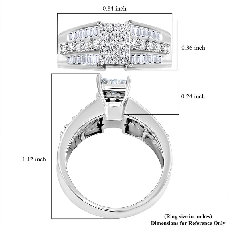 NY Closeout Diamond F VS 1.00 ctw Ring in 14K White Gold (Size 7.0) 6.85 Grams