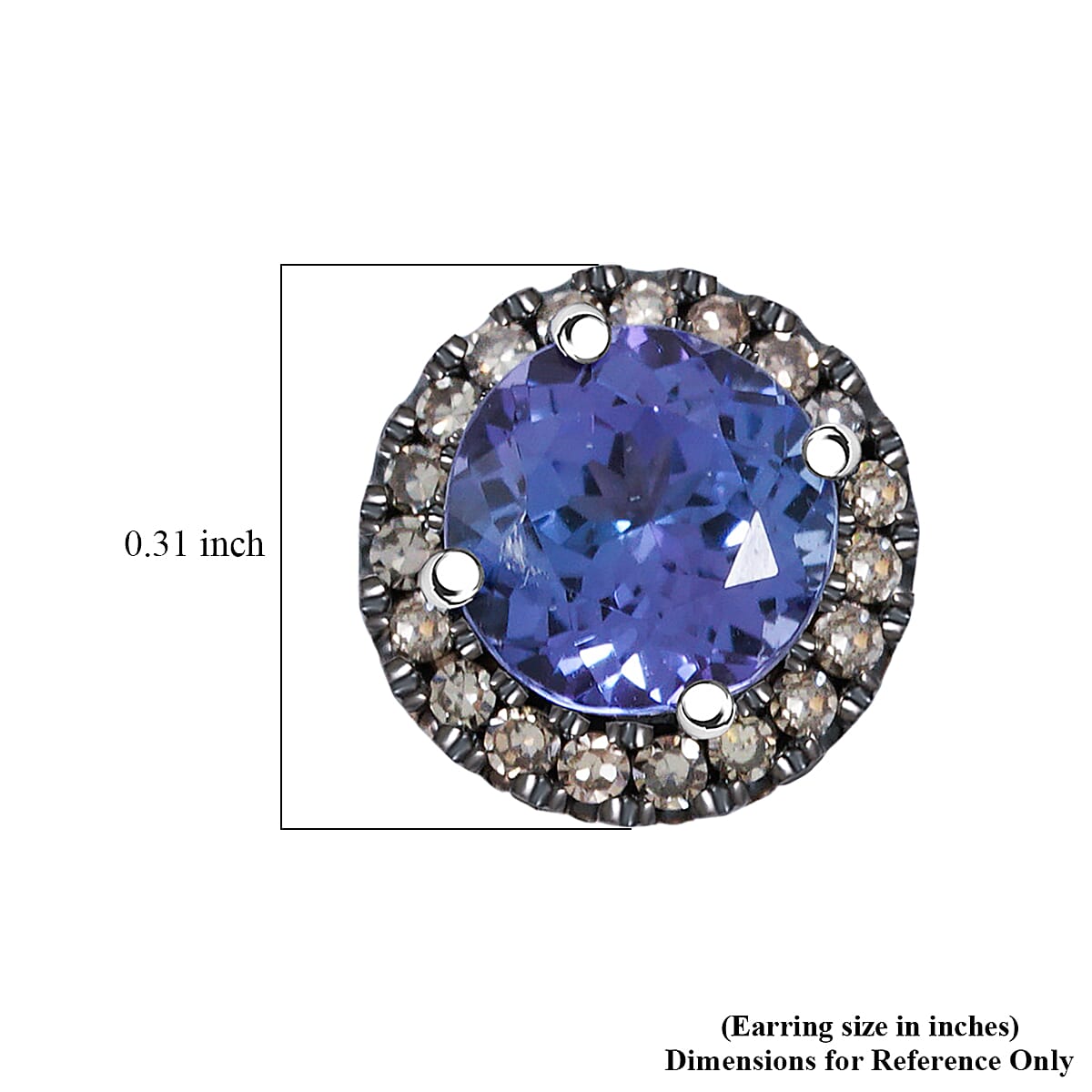 NY Closeout Tanzanite and Diamond F VS 1.60 ctw Earrings in 14K White Gold 