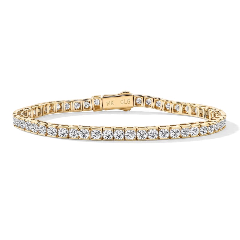 Luxuriant Lab Grown Diamond F VVS2 8.00 ctw Bracelet in 14K Yellow Gold (7.25 In) 12.35 Grams