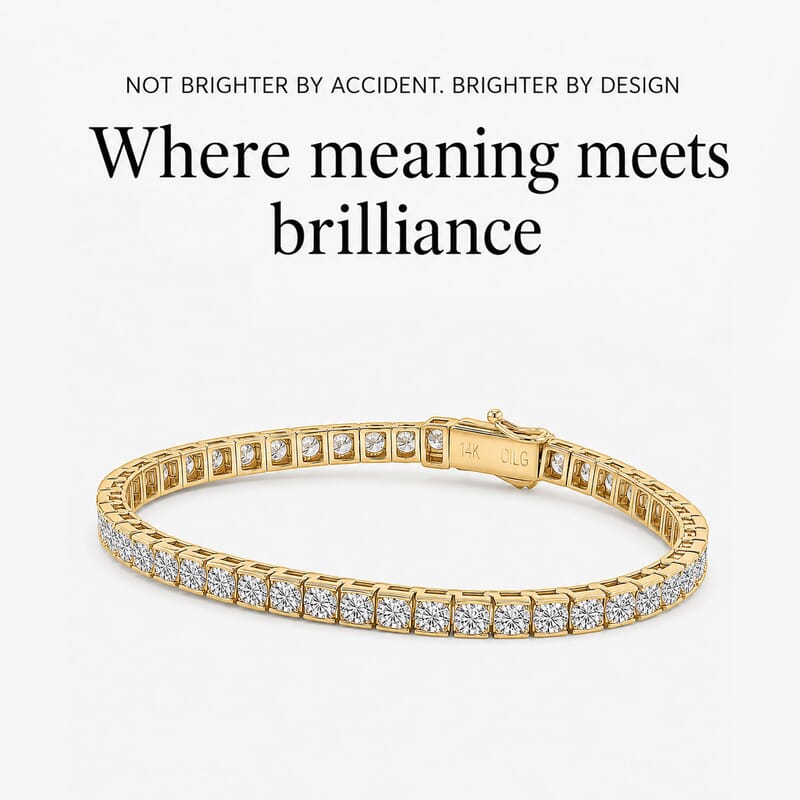 Luxuriant Lab Grown Diamond F VVS2 8.00 ctw Bracelet in 14K Yellow Gold (7.25 In) 12.35 Grams