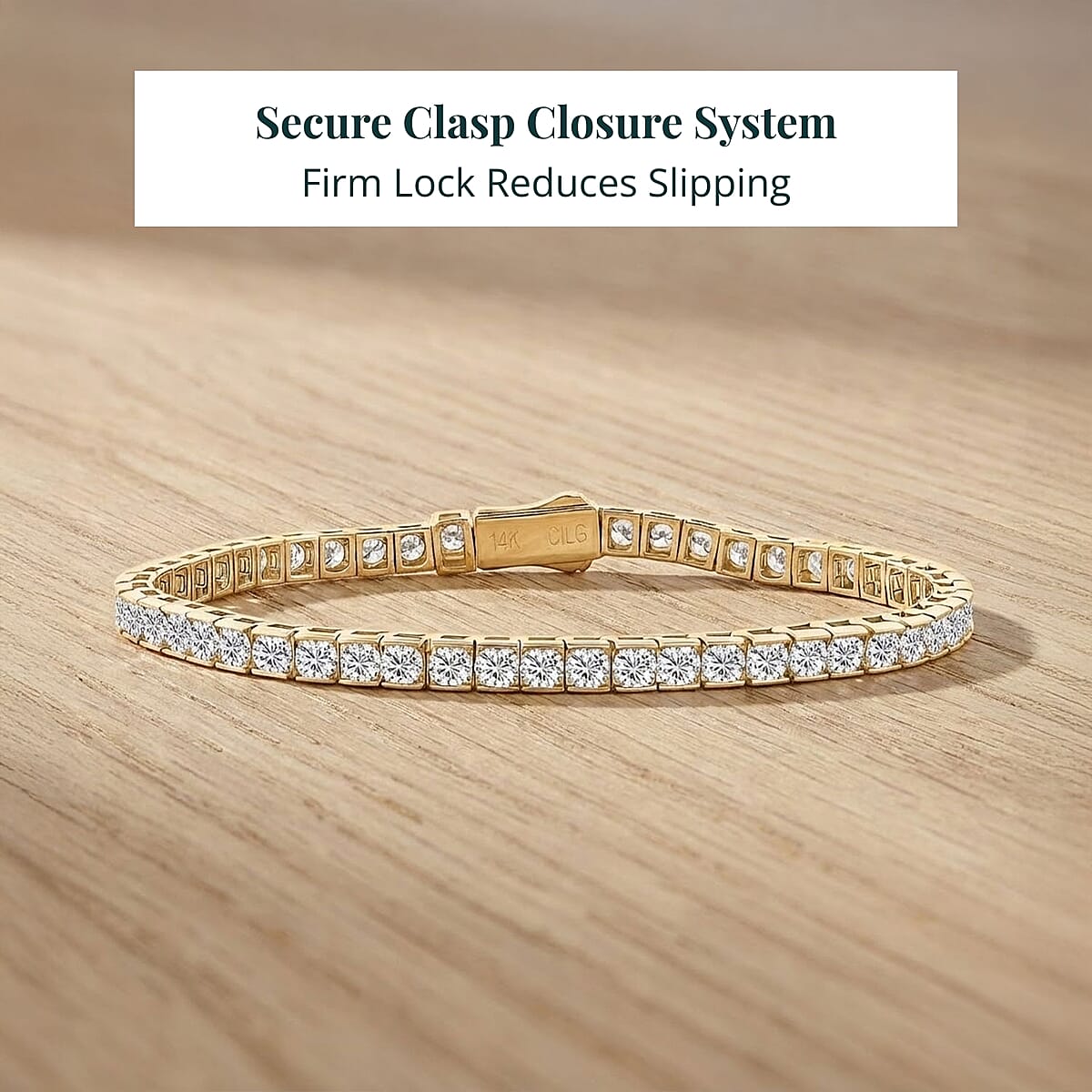 Doorbuster Luxuriant Lab Grown Diamond F VVS2 8.00 ctw Bracelet in 14K Yellow Gold (7.25 In) 12.35 Grams image number 5