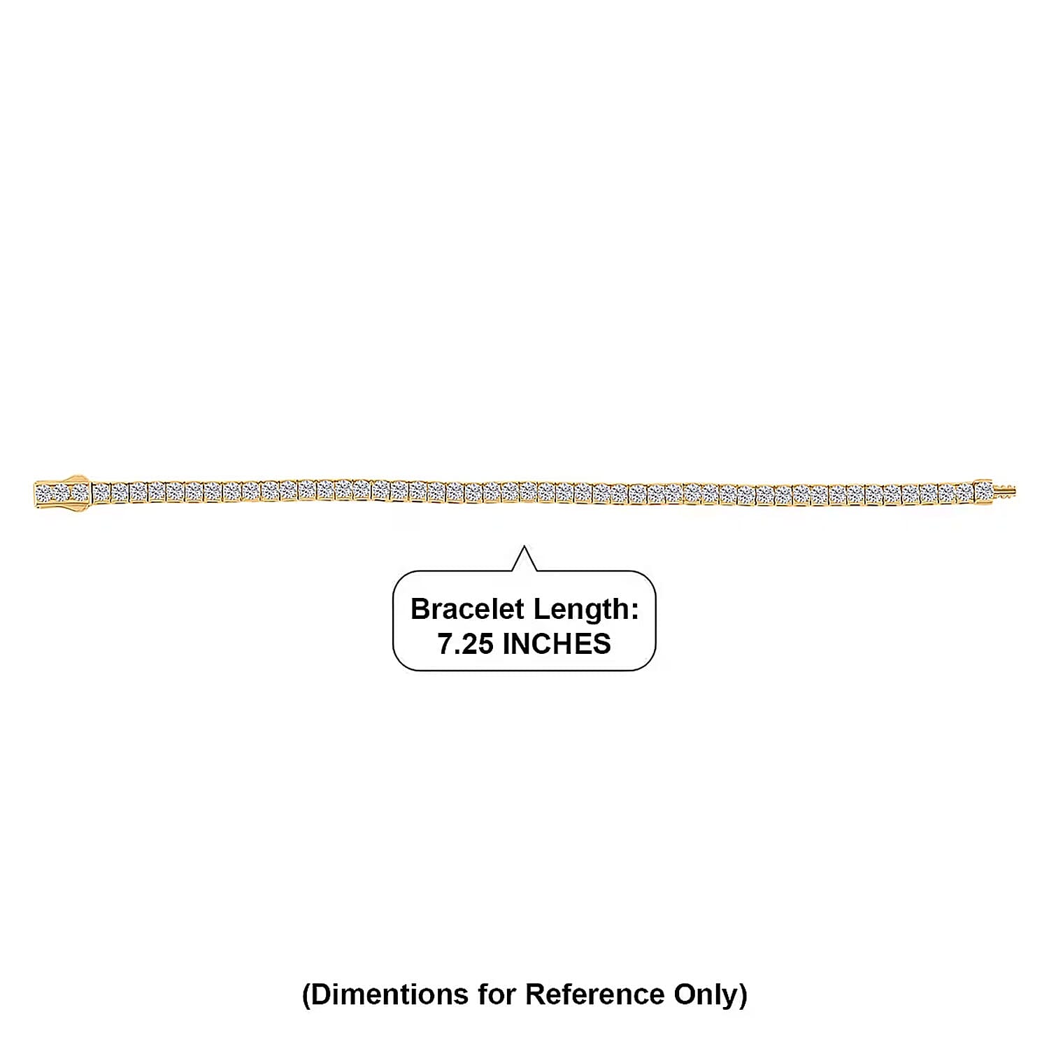 Luxuriant Lab Grown Diamond F VVS2 8.00 ctw Bracelet in 14K Yellow Gold (7.25 In) 12.35 Grams