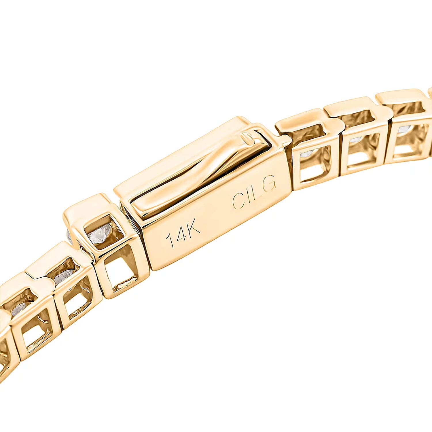 Luxuriant Lab Grown Diamond F VVS2 8.00 ctw Bracelet in 14K Yellow Gold (7.25 In) 12.35 Grams