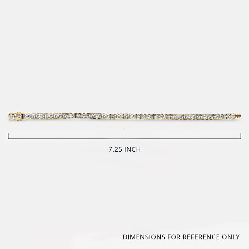 Luxuriant Lab Grown Diamond F VVS2 8.00 ctw Bracelet in 14K Yellow Gold (7.25 In) 12.35 Grams