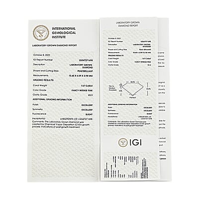IGI Certified 1.50 ctw Lab Grown Pink Diamond Loose Gemstone – VS2 (Pear Mix, Brilliant Cut)