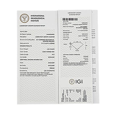 IGI Certified Luxuriant Lab Grown Pink Diamond (Radiant Mix Brilliant Cut) (VVS2) 2.00 ctw