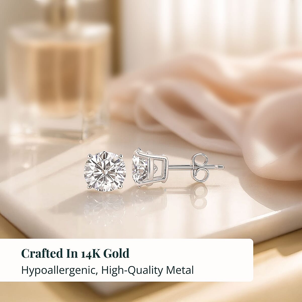 Doorbuster Luxuriant Lab Grown Diamond VS 2.00 ctw Stud Earrings in 14K White Gold image number 2