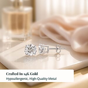 Doorbuster Luxuriant Lab Grown Diamond VS 2.00 ctw Stud Earrings in 14K White Gold