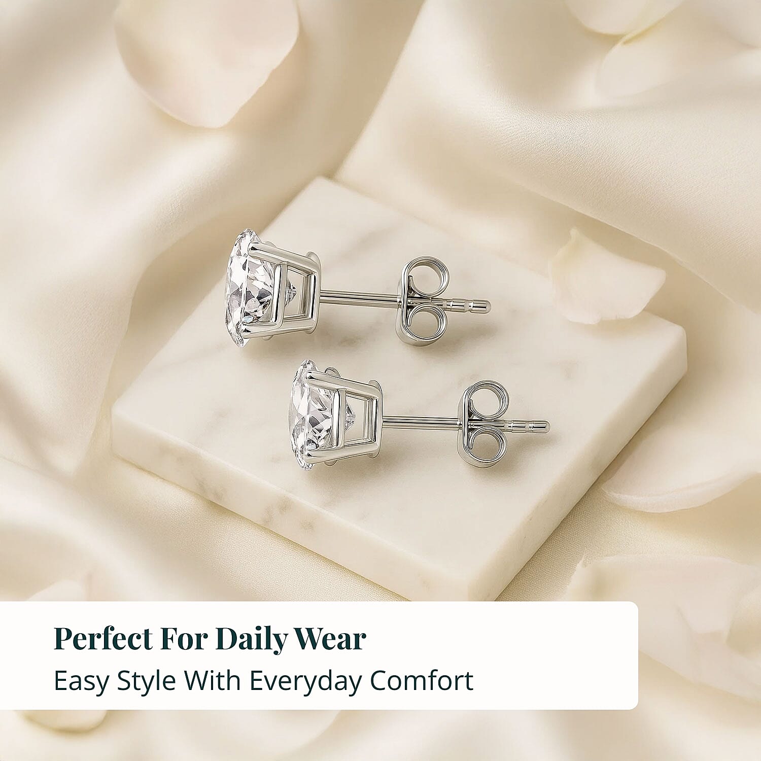 Luxuriant Lab Grown Diamond VS 2.00 ctw Stud Earrings in 14K White Gold