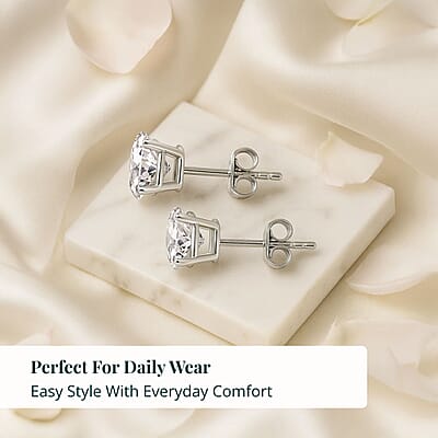  Luxuriant Lab Grown Diamond VS 2.00 ctw Stud Earrings in 14K White Gold