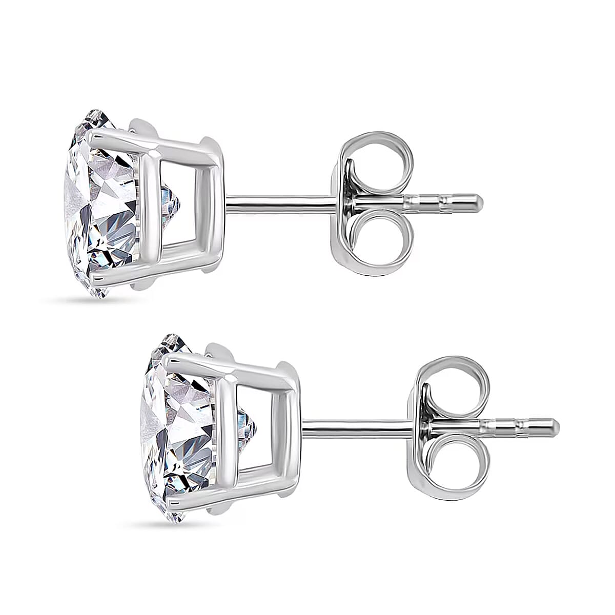 Doorbuster Luxuriant Lab Grown Diamond VS 2.00 ctw Stud Earrings in 14K White Gold image number 8