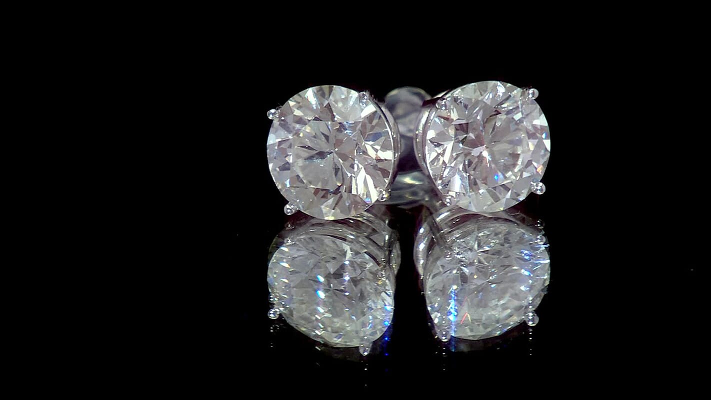 Luxuriant Lab Grown Diamond VS 4.00 ctw Stud Luxe Earrings in 14K White Gold