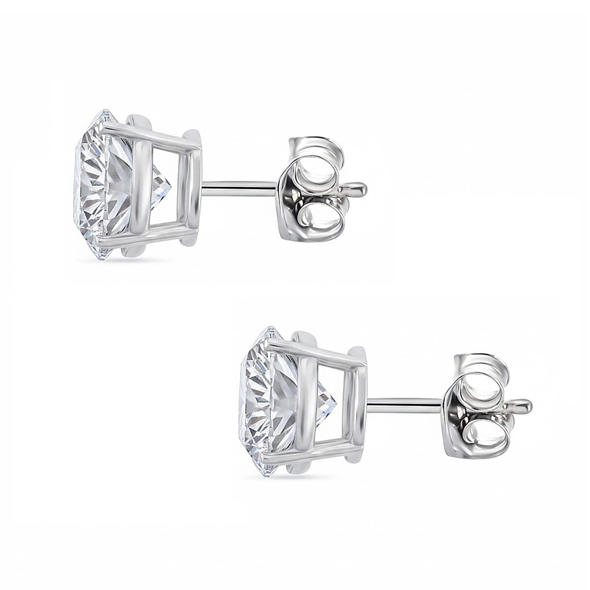 Doorbuster Luxuriant Lab Grown Diamond VS 4.00 ctw Stud Earrings in 14K White Gold image number 3