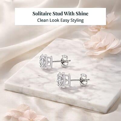 Luxuriant Lab Grown Diamond VS 4.00 ctw Stud Luxe Earrings in 14K White Gold
