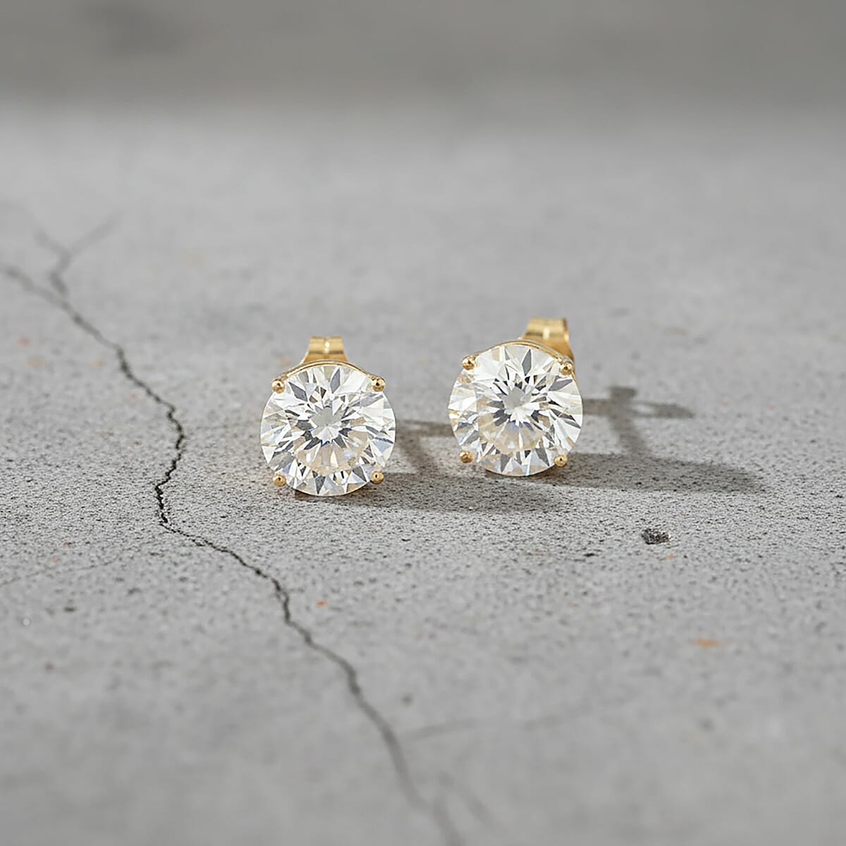 Doorbuster 14K Yellow Gold Luxuriant Lab Grown Diamond (F VS2) Earrings 4.00 ctw image number 1