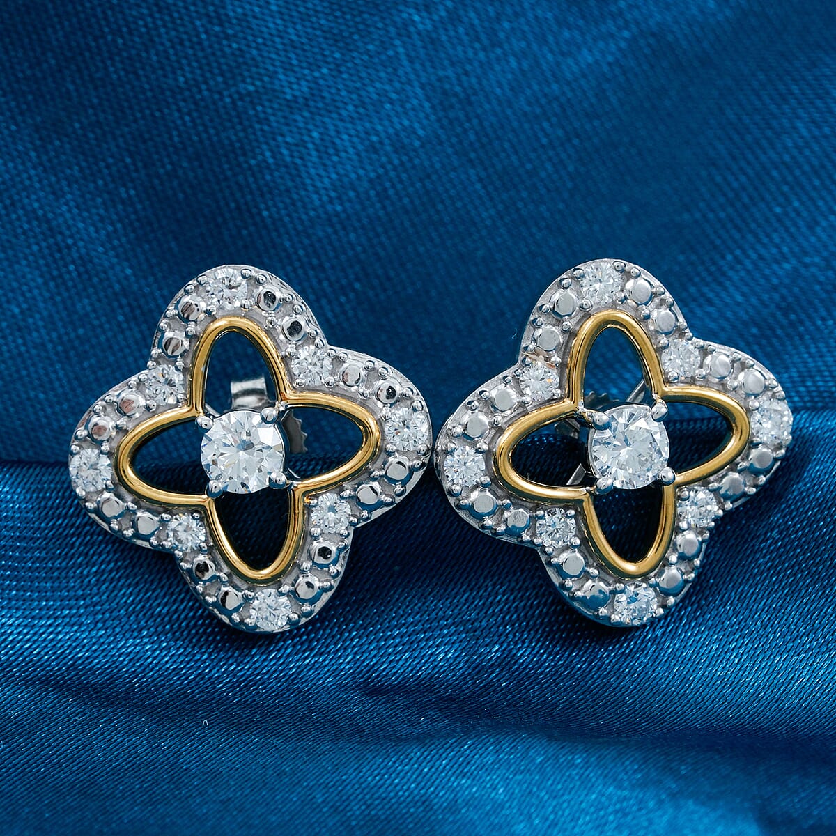 Doorbuster Luxuriant Lab Grown Diamond VS-SI 0.75 ctw Earrings in 14K Yellow Gold Over and Sterling Silver image number 1