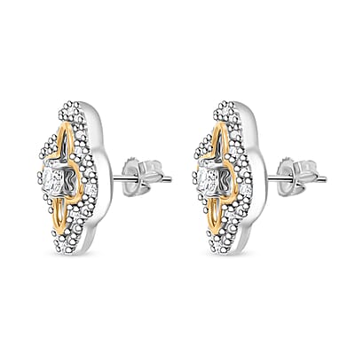  Luxuriant Lab Grown Diamond VS-SI 0.75 ctw Earrings in 14K Yellow Gold Over and Sterling Silver