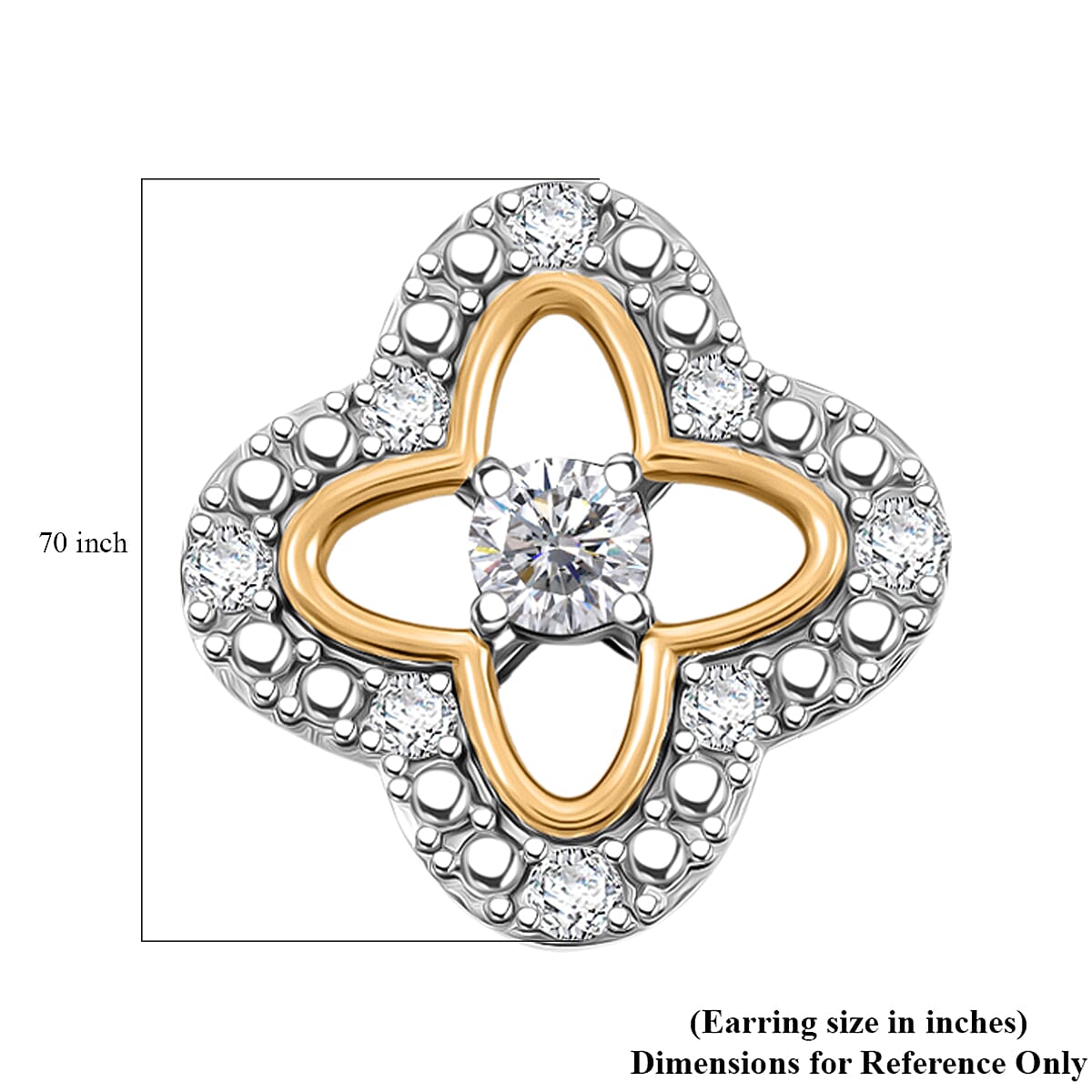 Doorbuster Luxuriant Lab Grown Diamond VS-SI 0.75 ctw Earrings in 14K Yellow Gold Over and Sterling Silver image number 4