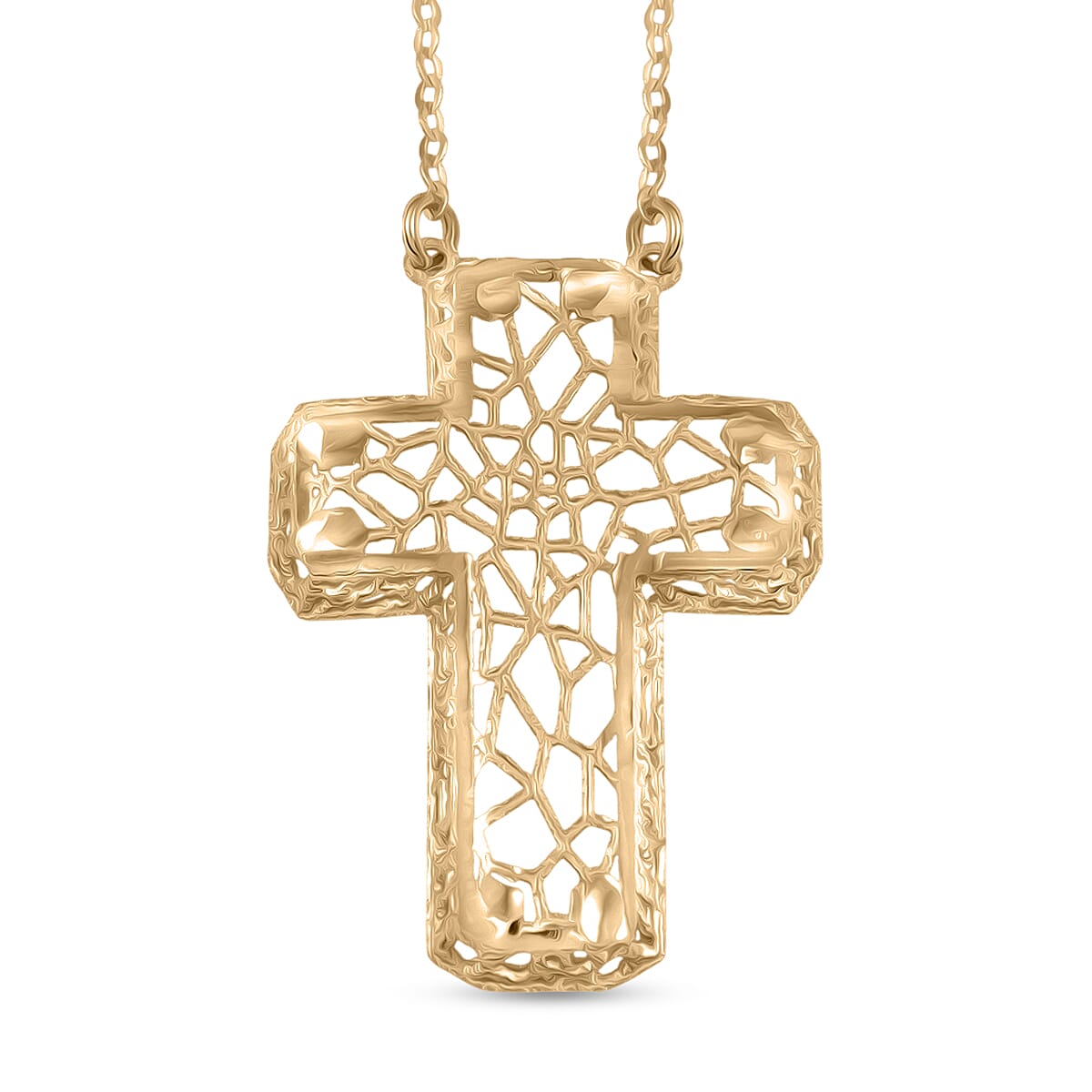Cross Necklace in 10K Yellow Gold 1.4 Grams 16 Inches  image number 0