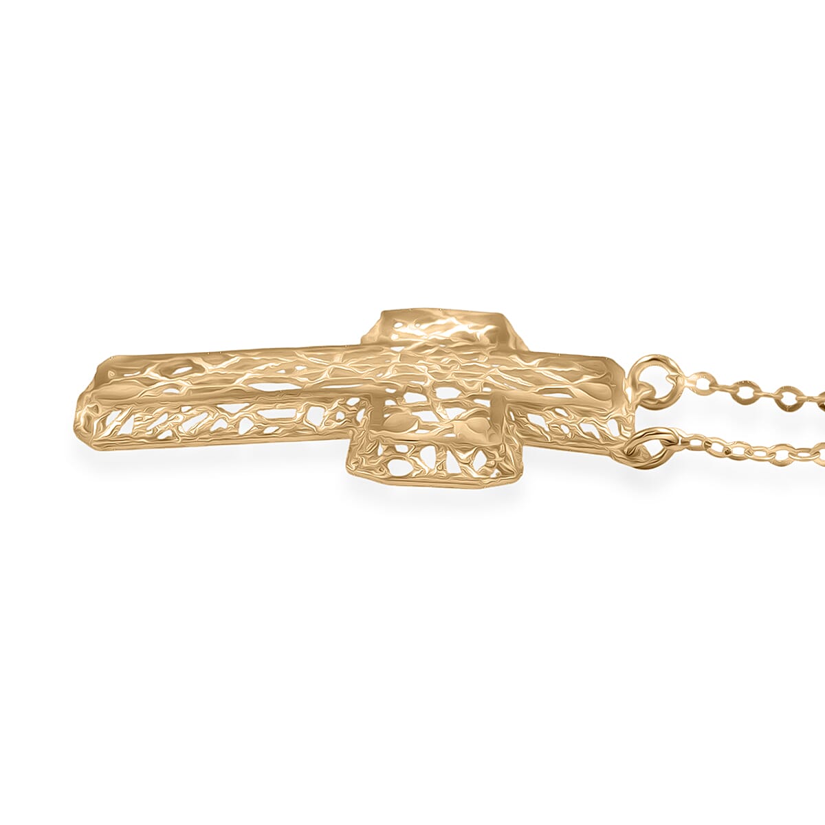 Cross Necklace in 10K Yellow Gold 1.4 Grams 16 Inches  image number 3