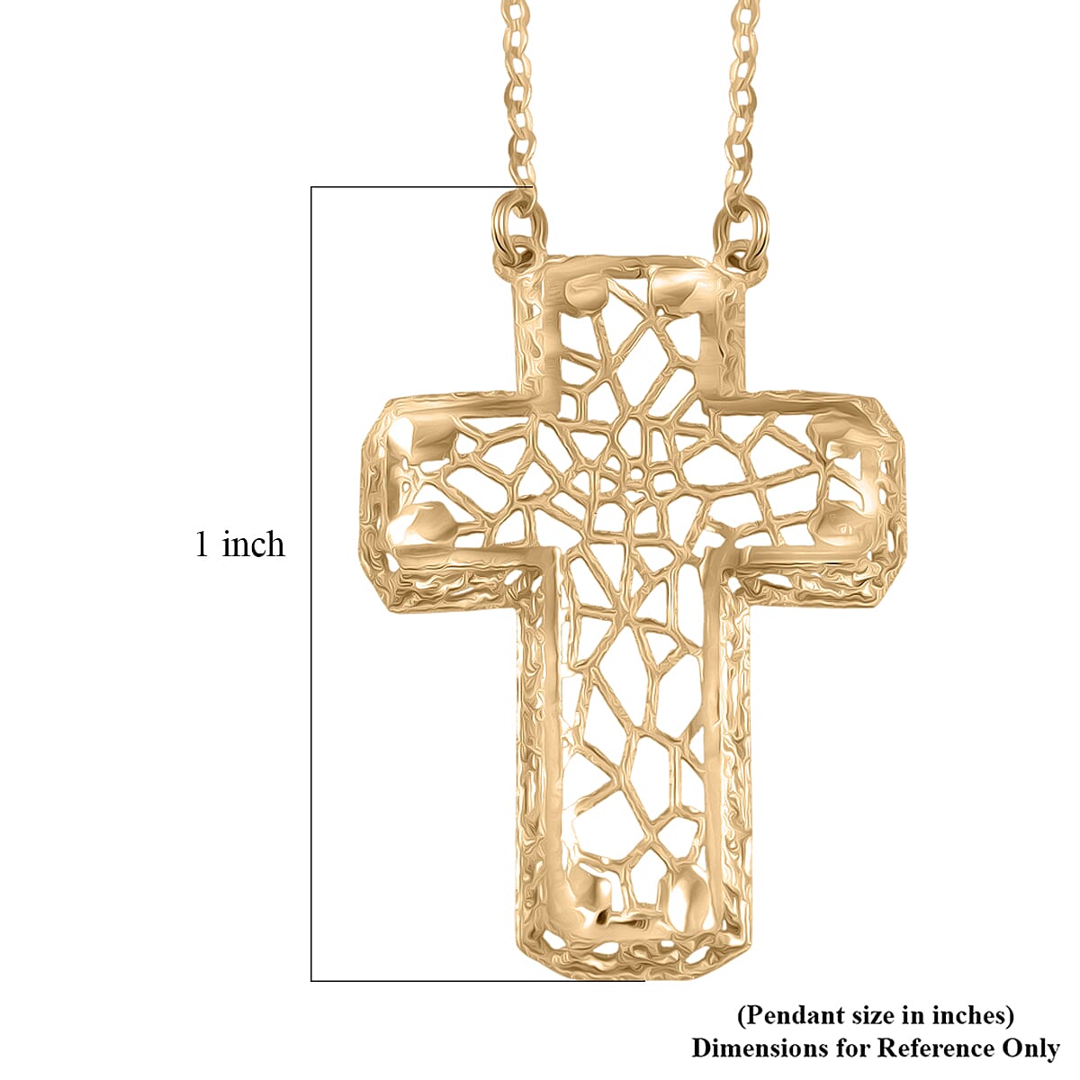 Cross Necklace in 10K Yellow Gold 1.4 Grams 16 Inches  image number 5