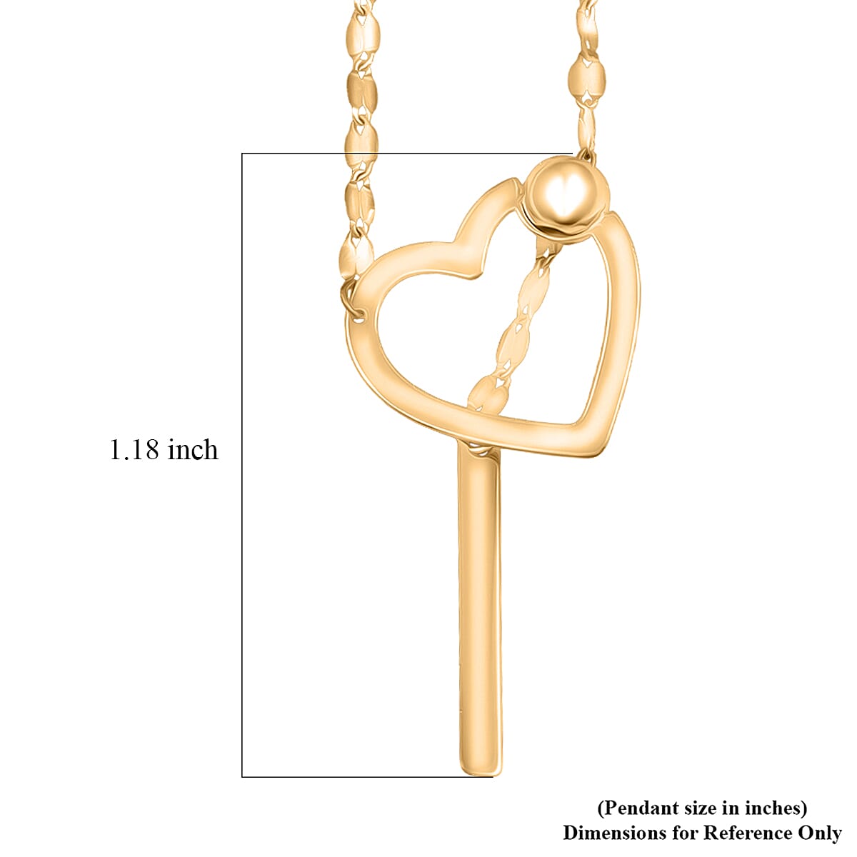 Italian 10K Yellow Gold Slider Heart Necklace 28 Inches 1.2 Grams image number 4