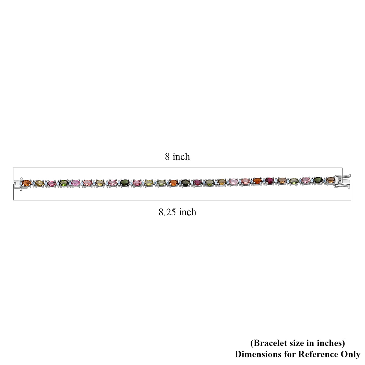 D'Joy Premium Multi-Tourmaline and Moissanite 11.40 ctw Garden of Lights Bracelet in Rhodium Over Sterling Silver (8.00 In) image number 4