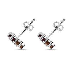 D'Joy Premium Multi-Tourmaline 1.00 ctw Stud Earrings in Rhodium Over Sterling Silver (Size 9.0)