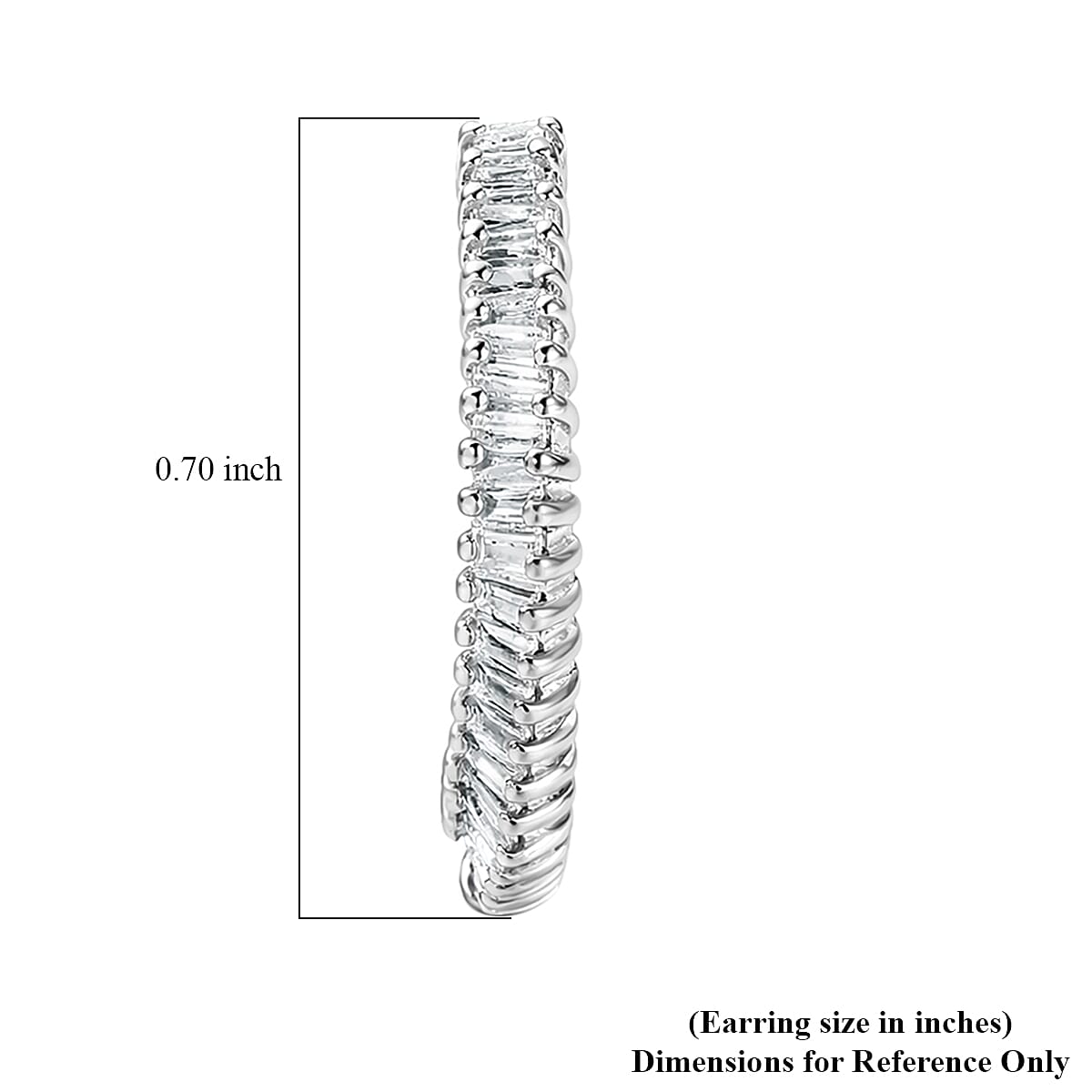 Luxuriant Lab Grown Diamond G-H SI 0.50 ctw Matrix Curve Hoop Earrings in Rhodium Over Sterling Silver image number 4