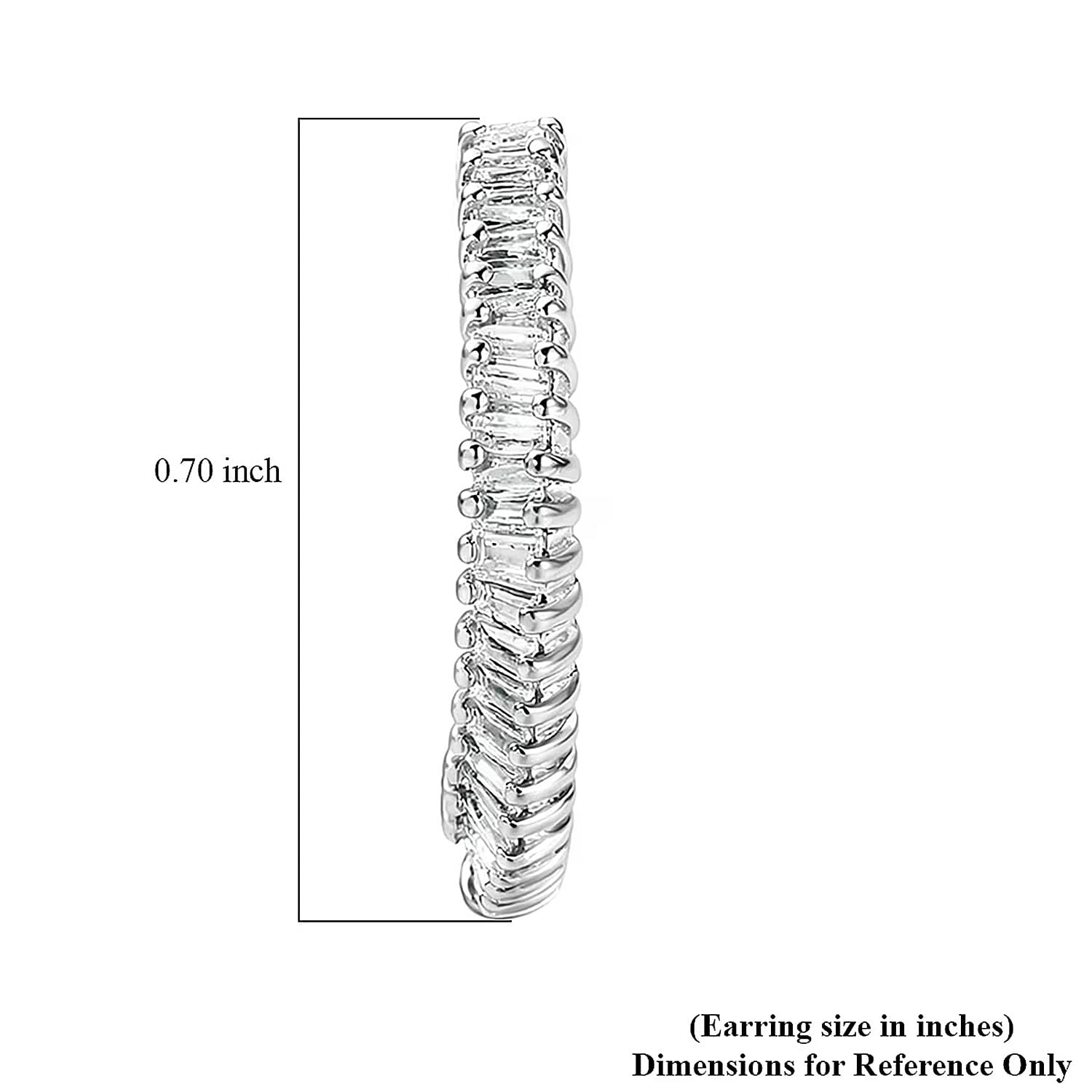 Luxuriant Lab Grown Diamond G-H SI 0.50 ctw Matrix Curve Hoop Earrings in Rhodium Over Sterling Silver