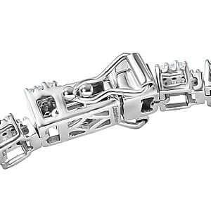 Luxuriant Lab Grown Diamond G-H SI 3.10 ctw Matrix Block Bracelet in Rhodium Over Sterling Silver (7.25 In)